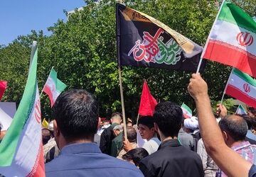 راهپیمایی نمازگزاران بجنوردی در محکومیت جنایات رژیم صهیونسیتی