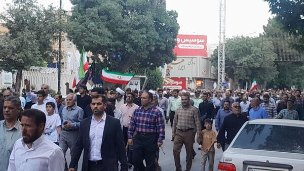  حضور بی نظیر مردن نیشابور در راهپیمایی بر علیه حمله رژیم صهیونسیتی