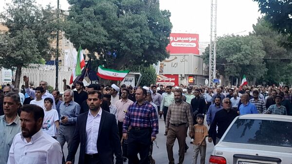  حضور بی نظیر مردن نیشابور در راهپیمایی بر علیه حمله رژیم صهیونسیتی
