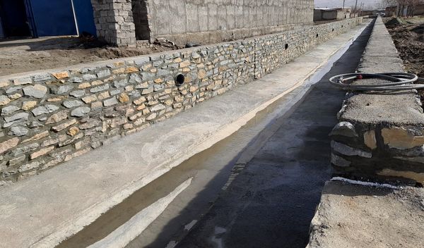 افتتاح پروژه سنگ‌چینی رودخانه فصلی شهر پالیز