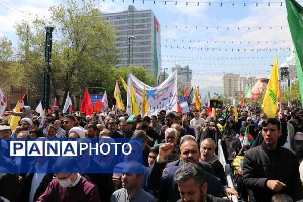 خروش دانشجویی و فریاد آزادی قدس در خیابان‌های غیرت مشهد