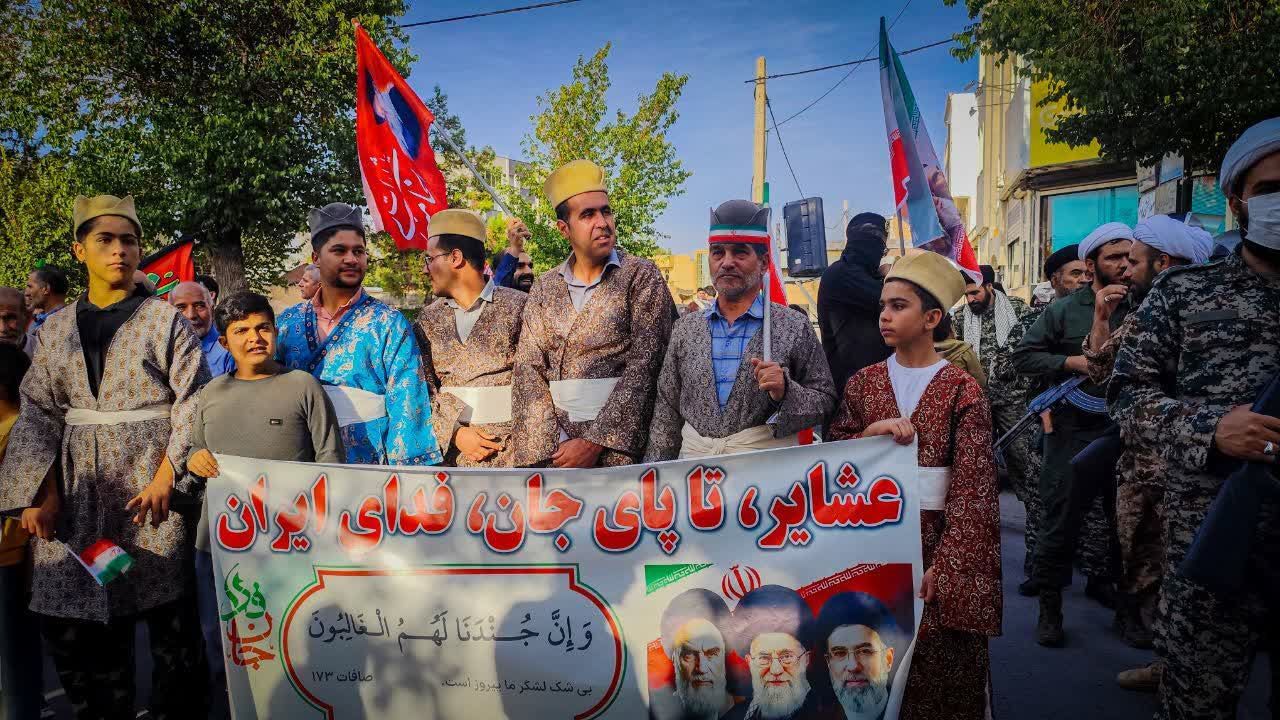 رزمایش «جانفدایان» با شعار «لبیک یا خامنه‌ای» در شهرستان بروجن