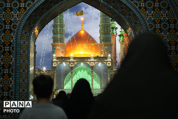 گل آرایی ضریح مطهر حضرت معصومه(س) در شب میلاد امام رضا(ع)