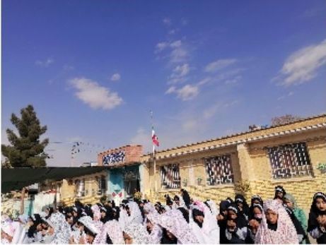 اقامه نماز باران  در دبستان ناهید نخودی 