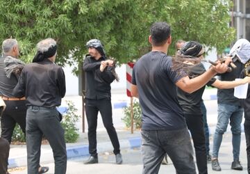 عزاداری هیئت مذهبی شهرستان بندرخمیر در ظهر عاشورای حسینی