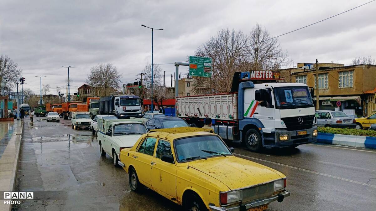 رژه ماشین‌های سنگین در الشتر 