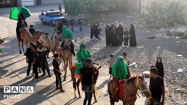 حرکت نمادین کاروان امام حسین (ع) به همت هیئت فاطمیون در میناب