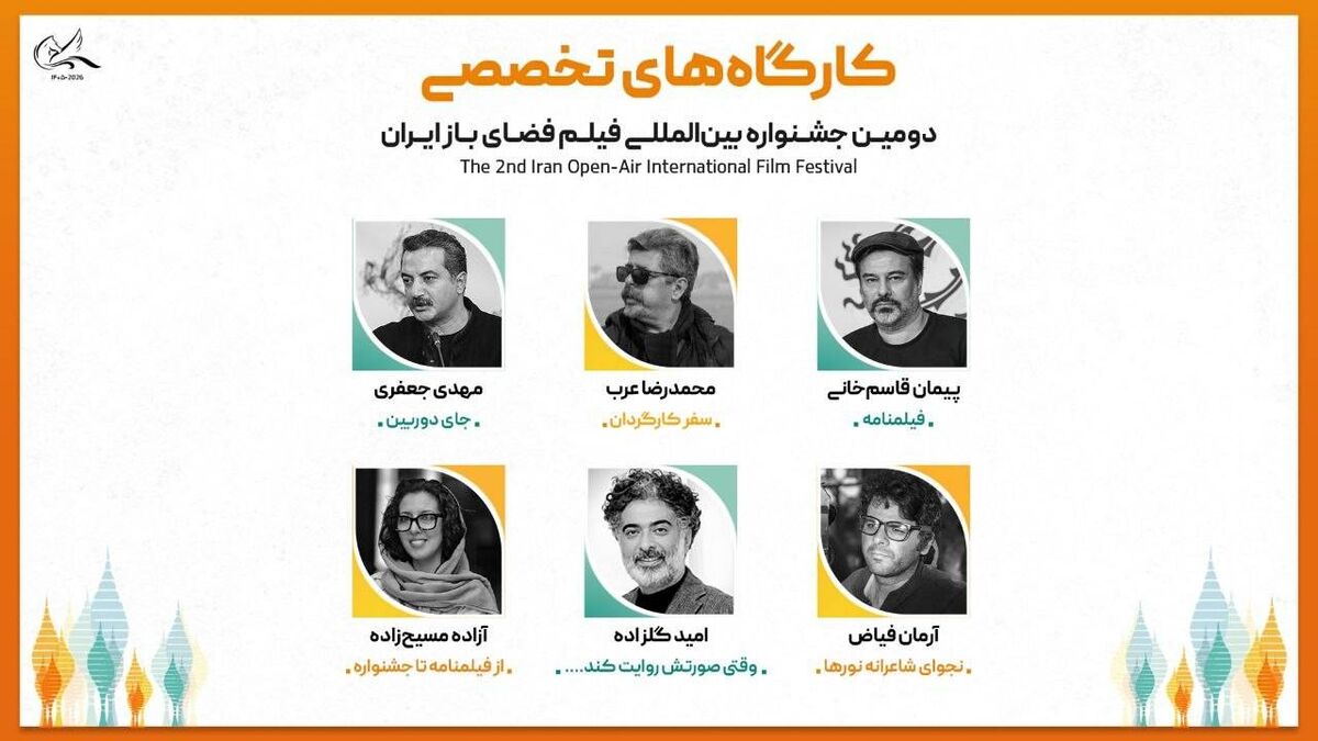 استادان کارگاه‌ های تخصصی دومین جشنواره بین‌المللی فیلم فضای باز ایران معرفی شدند