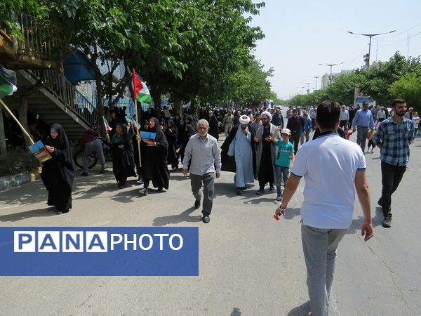 حضور پرشور مردم شهرستان بجنورد در راهپیمایی حمایت از غزه 