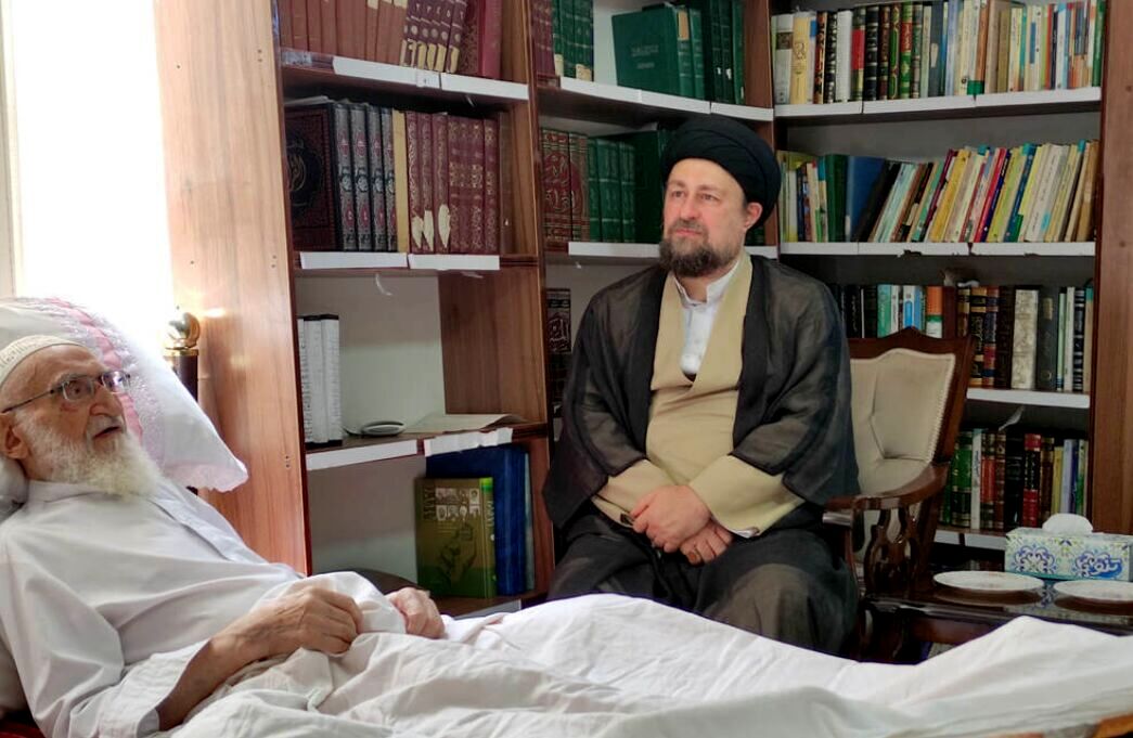 عیادت سیدحسن خمینی از آیت الله العظمی نوری همدانی