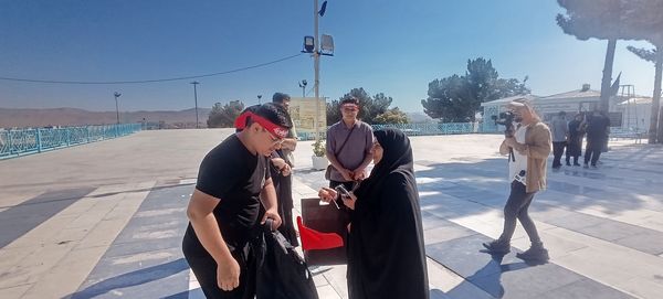 بدرقه دانش‌آموزان اعزامی به پیاده‌روی اربعین 