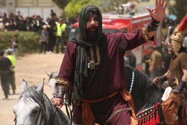 مراسم خیمه سوزی هیات «خیام الحسین» در قم