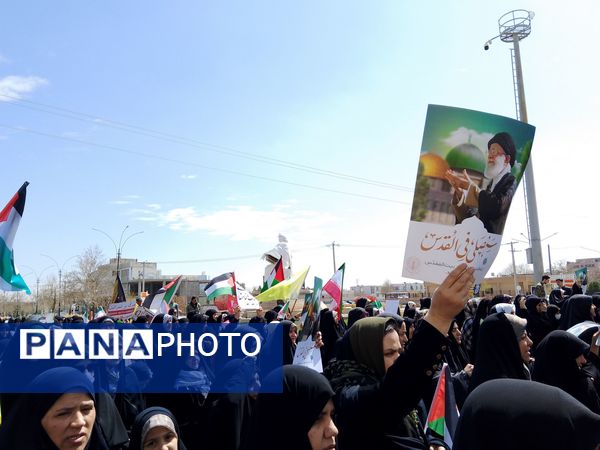 راهپیمایی باشکوه روز قدس در شهرستان گلبهار