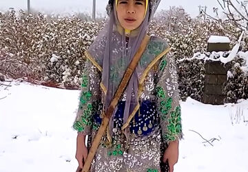 جامه سفید برف بر تن روستای بختیاری خاتم 