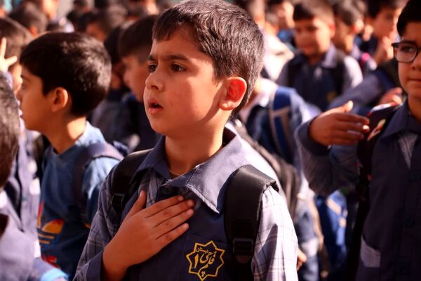صبحگاه دانش‌آموزی در دبستان قلمچی گرگان