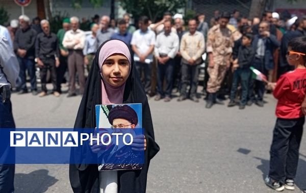  حضور بی نظیر مردن نیشابور در راهپیمایی بر علیه حمله رژیم صهیونسیتی