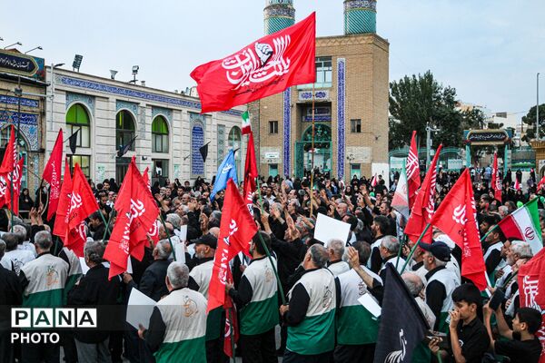 در سوگ شهادت امام رضا(ع)؛ شکوه دسته عزاداری خادمیاران رضوی در زنجان