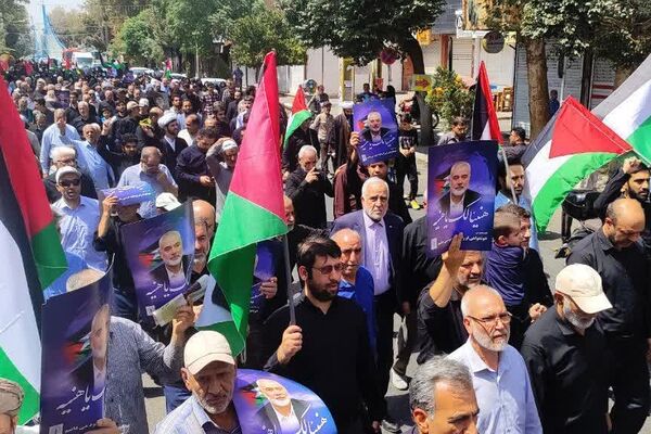 راهپیمایی مردم ولایتمدار ورامین در محکومیت ترور  شهید اسماعیل هنیه