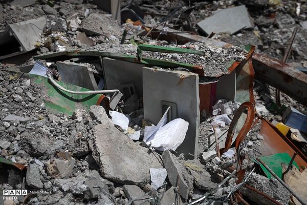 مدارس تخریب شده شهرستان خمین در حملات وحشیانه آمریکایی - صهیونی