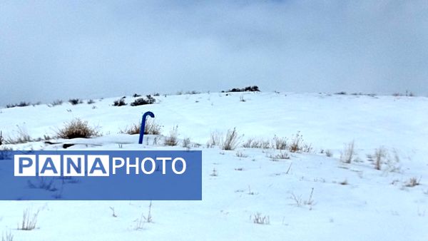 بارش برف زمستانی در روستای برزنون شهرستان نیشابور