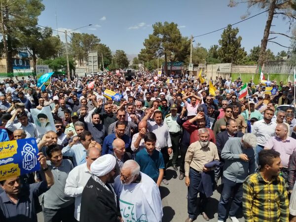 با هدف محکومیت جنایات رژیم کودک کش اسرائیل راهپیمایی جمعه خشم در کاشمر برگزار شد