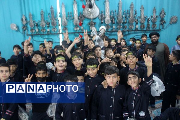 عزاداری دانش‌آموزان قم در آستان مقدس امامزاده سیدعلی(ع)