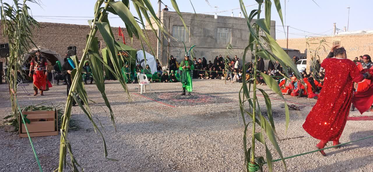 آیین تعزیه‌خوانی در عاشورای حسینی در روستای حسین آباد شیروان