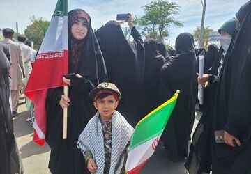 مردم ولایت‌مدار ایرانشهر در راهپیمایی روز جهانی قدس شرکت کردند