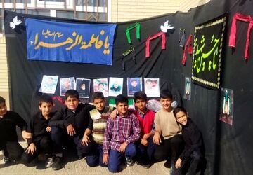 برپایی موکب عزاداری در دبستان واحدی زارچ