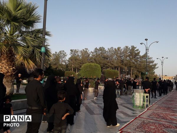 حضور دسته های عزاداری هیئت حسینی روستای تل آباد در زیارتگاه شهید آیت الله مدرس