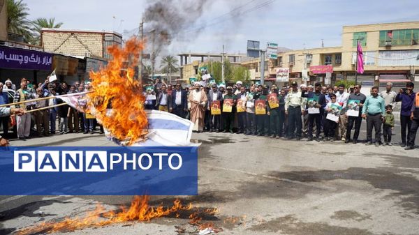 حضور پرشور مردم حاجی‌آباد در راهپیمایی روز قدس