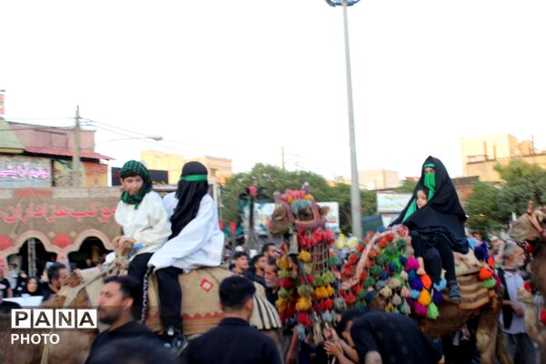 ورامین بار دیگر در سوگ اسارت؛ کاروان نمادین کربلا در خیابان‌های ورامین به حرکت درآمد