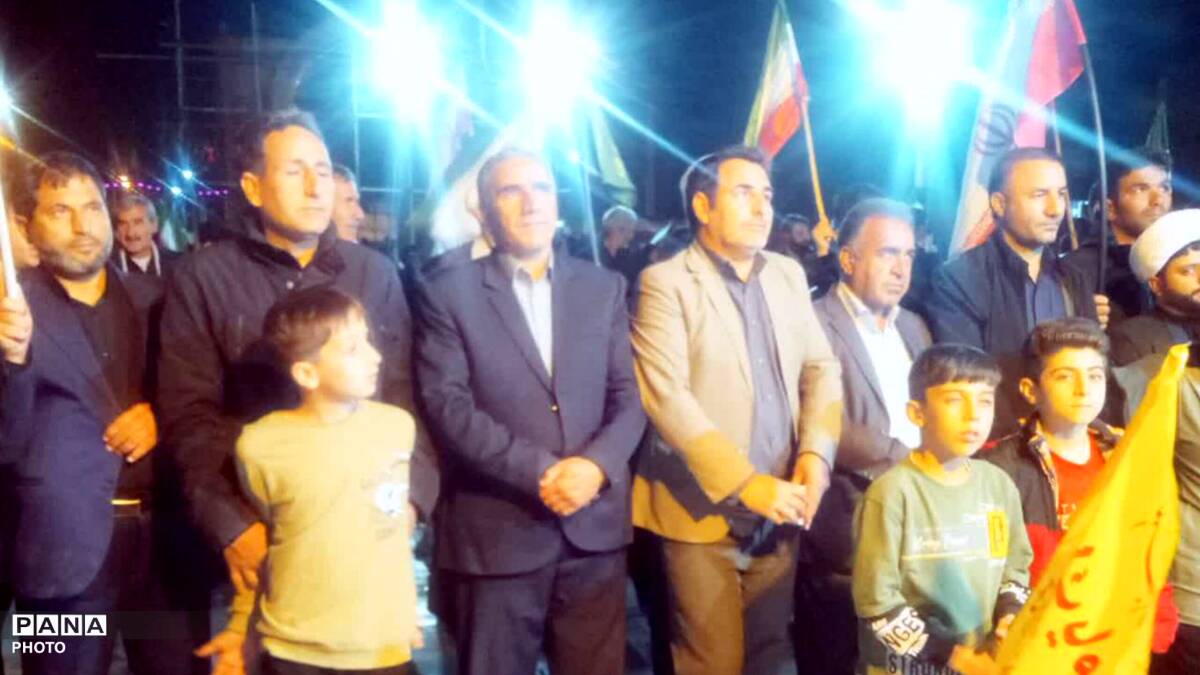 راهپیمایی مردم منطقه کوهنانی در شب سی و چهارم 