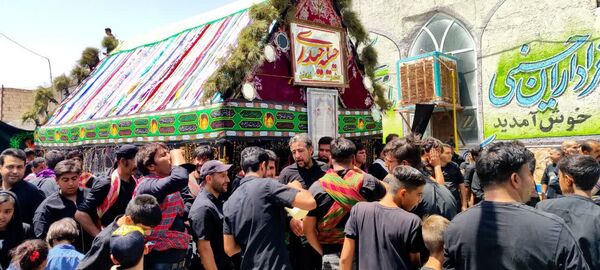 اجرای آیین کهن نخل‌گردانی و بیل‌زنی در روستای فدافن