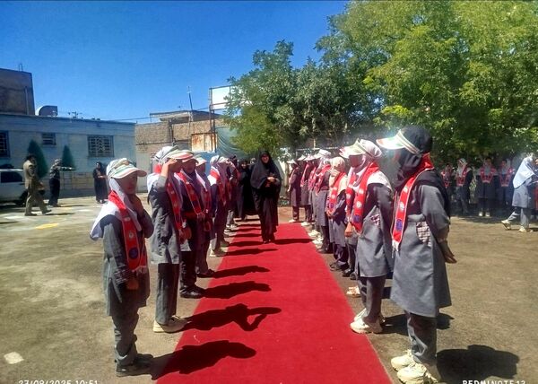افتتاحیه آموزشگاه  سه کلاسه  دبستان دخترانه شهید نصرآبادی فیض آبادنیشابور 