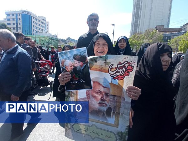 حضور پرشور مشهدی‌ها در راهپیمایی روز قدس؛ فریاد حمایت از فلسطین