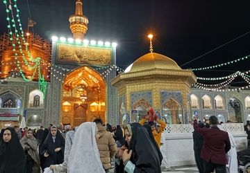 حال و هوای حرم امام رضا(ع) در شب ولادت امام حسن مجتبی (ع)
