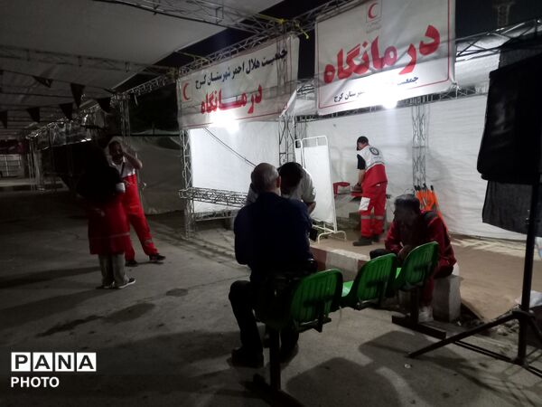 اوج خدمت جمعیت هلال احمر در مراسم وداع و تشییع رهبر انقلاب در ۴۵ متری گلشهر کرج