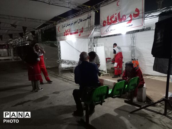 اوج خدمت جمعیت هلال احمر در مراسم وداع و تشییع رهبر انقلاب در ۴۵ متری گلشهر کرج