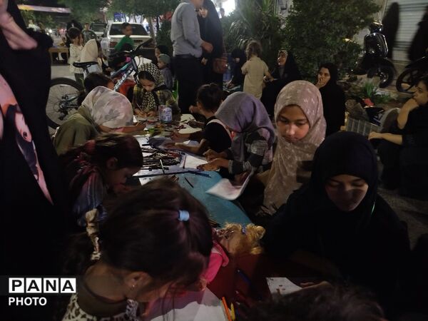 موکب فرهنگیان شبی دیگر در کنار کودکان