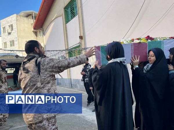 استقبال از شهید خوشنام در دبیرستان شاهد ساری 