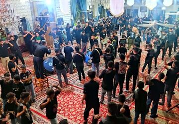 مراسم عزاداری شب عاشورا حسینی در مسجد جامع شهر بار 