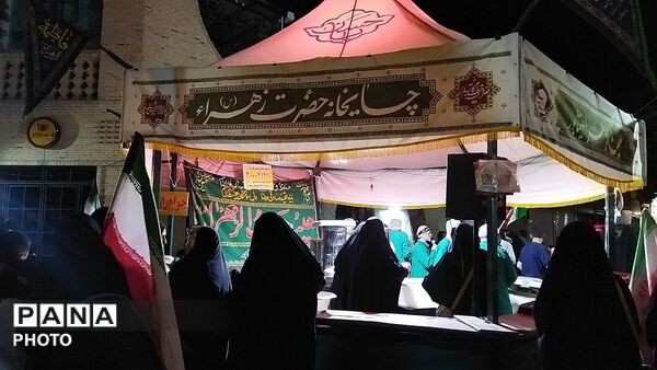 چایخانه هیئت الزهرا در شصت و هشتمین شب از اجتماعات مردمی حسینیه امام خامنه ای نیشابور 