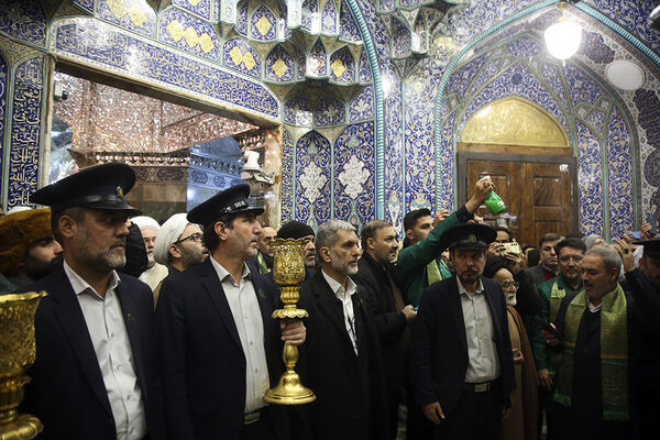 جشن عید مبعث در شب و روز بارانی حرم حضرت معصومه(س)