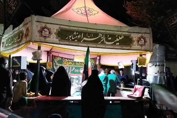 چایخانه هیئت الزهرا در هشتادمین شب از اجتماعات مردمی بلوار فضل نیشابور 
