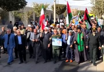 شکوه حضور دانش‌آموزان شهر جعفریه در راهپیمایی ۱۳ آبان  