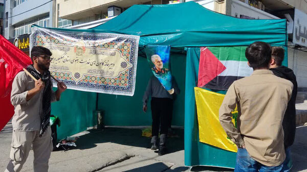 برپایی موکب پذیرایی از تجمع کنندگان جشن پیروزی فلسطین