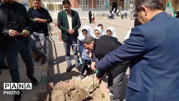 غرس نهال مثمر در کانون فرهنگی هنری شهید فهمیده مرند 