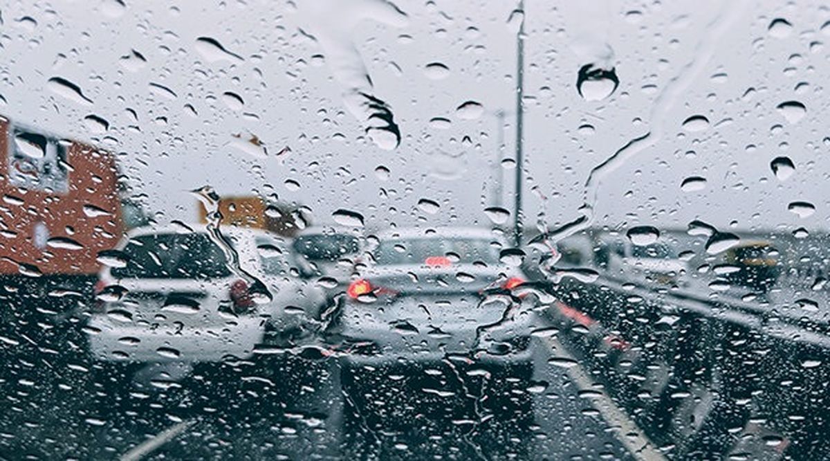 بارش باران در جاده‌های ۹ استان