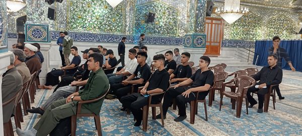 بدرقه دانش‌آموزان اعزامی به پیاده‌روی اربعین 